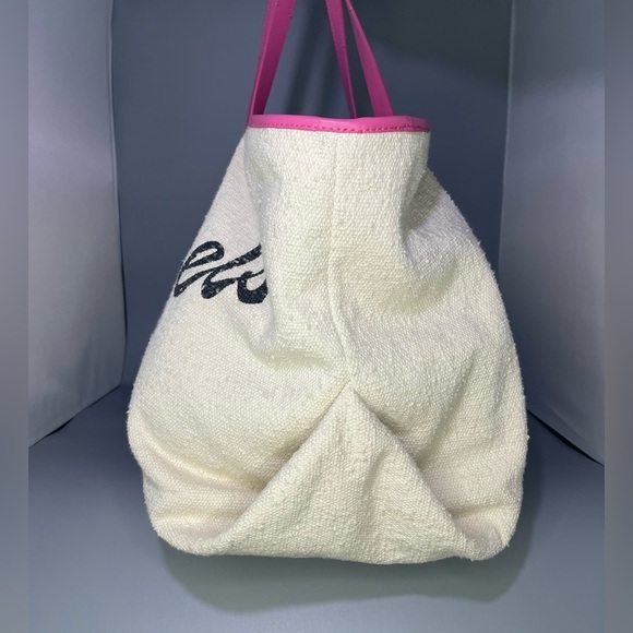 Palm Angels Pink Leather Logo Tote Bag Shoulder Carryall Large Display Model - Picture 9 of 16